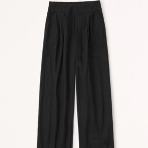 • NWT! • Abercrombie & Fitch black linen and coton blend wide pants